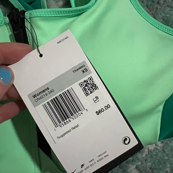 Nike Dri-FIT High-Support Padded Zip-Front Sports Bra (Green) Women’s XS - Picture 6 of 7